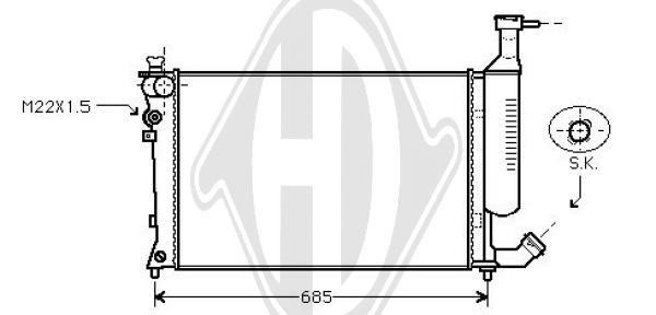 Diederichs DCM1719 Radiator, engine cooling DCM1719