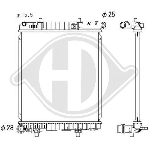 Diederichs DCM3936 Radiator, engine cooling DCM3936