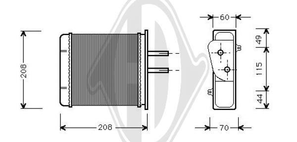 Diederichs DCM1071 Heat exchanger, interior heating DCM1071