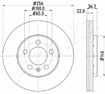 Ashika 61-00-0904 Rear brake disc, non-ventilated 61000904