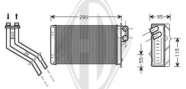 Diederichs DCM1209 Heat exchanger, interior heating DCM1209