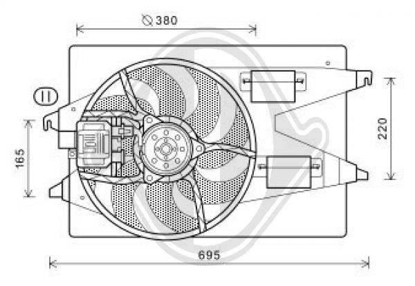 Diederichs DCL1113 Hub, engine cooling fan wheel DCL1113