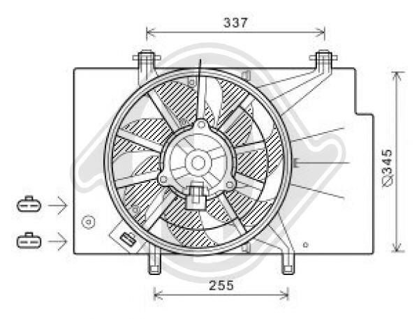 Diederichs DCL1110 Hub, engine cooling fan wheel DCL1110