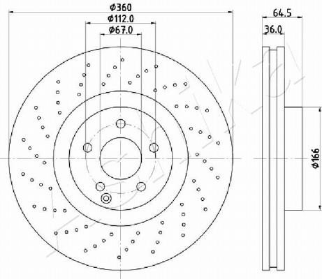 Ashika 60-00-0527 Front brake disc ventilated 60000527