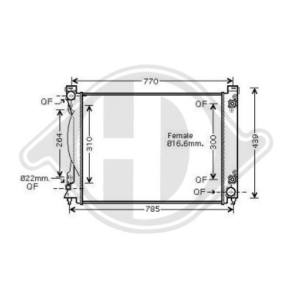 Diederichs DCM1477 Radiator, engine cooling DCM1477