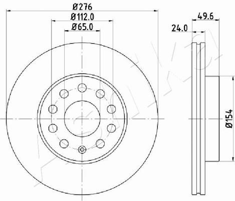 Ashika 60-00-0941 Front brake disc ventilated 60000941