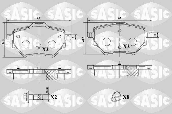 Sasic 6210076 Brake Pad Set, disc brake 6210076
