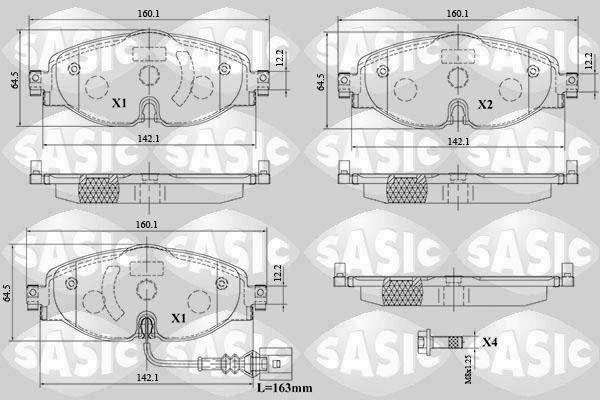 Sasic 6216154 Brake Pad Set, disc brake 6216154