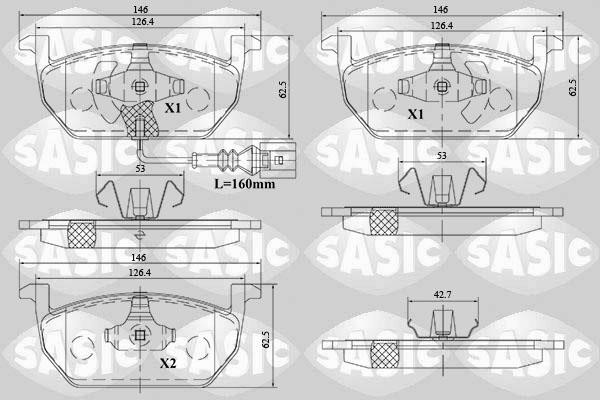Sasic 6216164 Brake Pad Set, disc brake 6216164