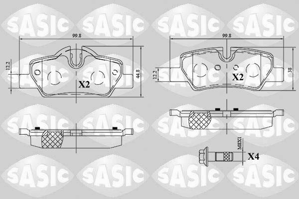 Sasic 6216165 Brake Pad Set, disc brake 6216165