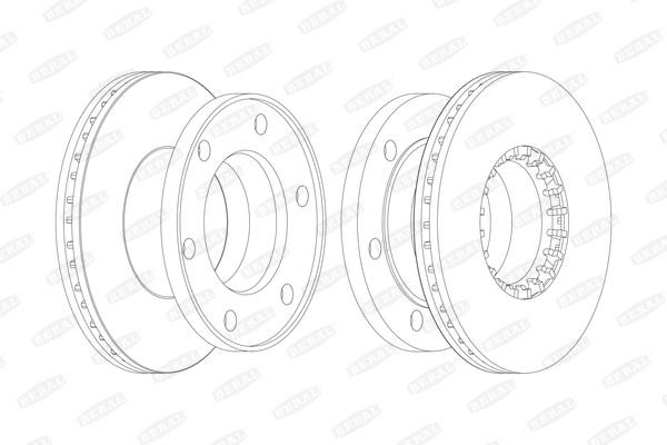 Beral BCR174A Front brake disc ventilated BCR174A