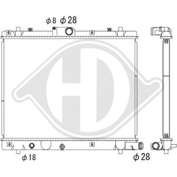 Diederichs DCM3123 Radiator, engine cooling DCM3123