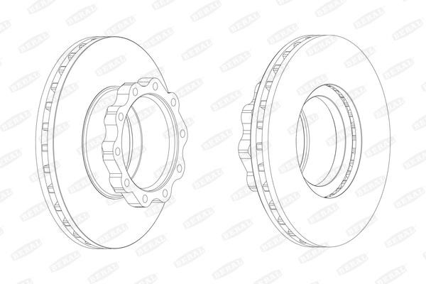 Beral BCR144A Front brake disc ventilated BCR144A