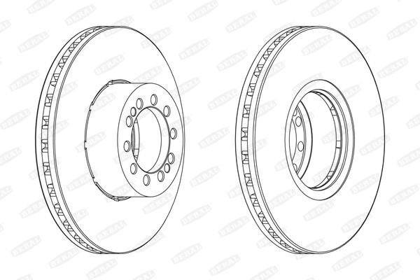 Beral BCR218A Front brake disc ventilated BCR218A