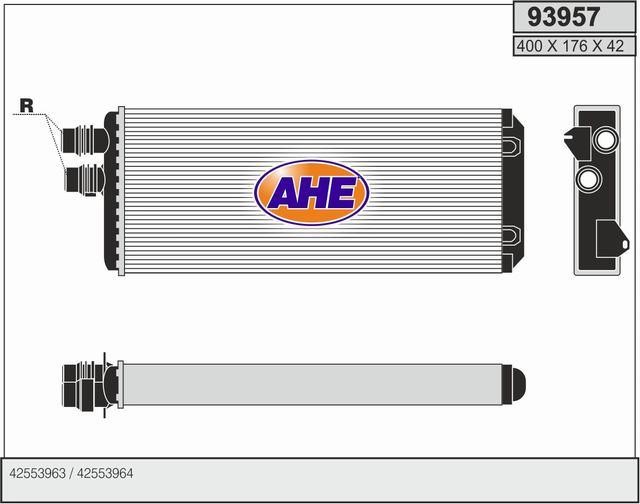 AHE 93957 Heat exchanger, interior heating 93957