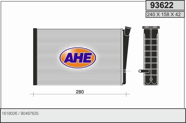AHE 93622 Heat exchanger, interior heating 93622