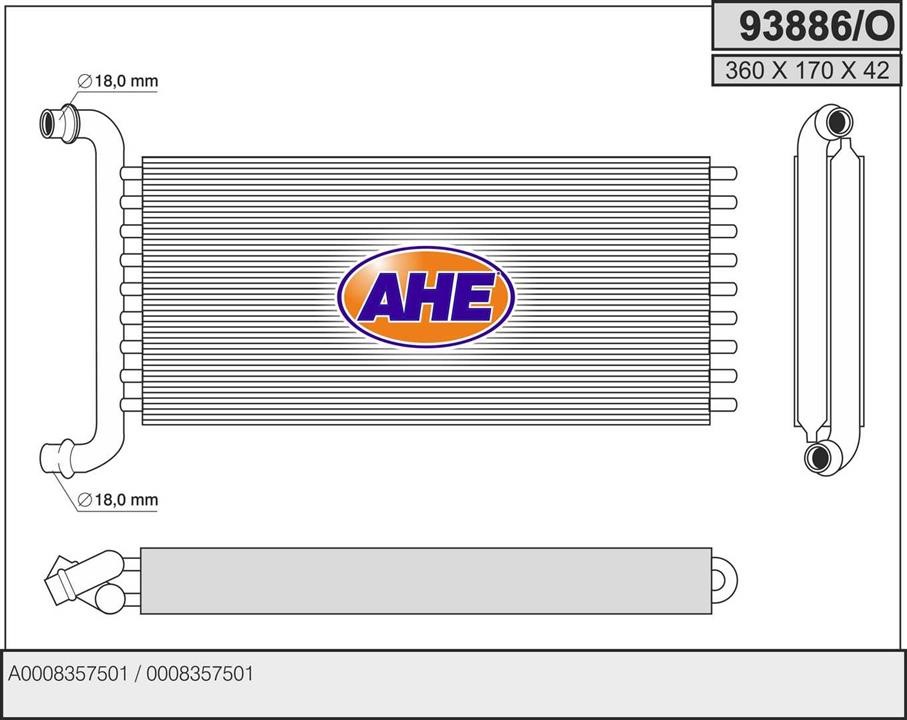 AHE 93886/O Heat exchanger, interior heating 93886O