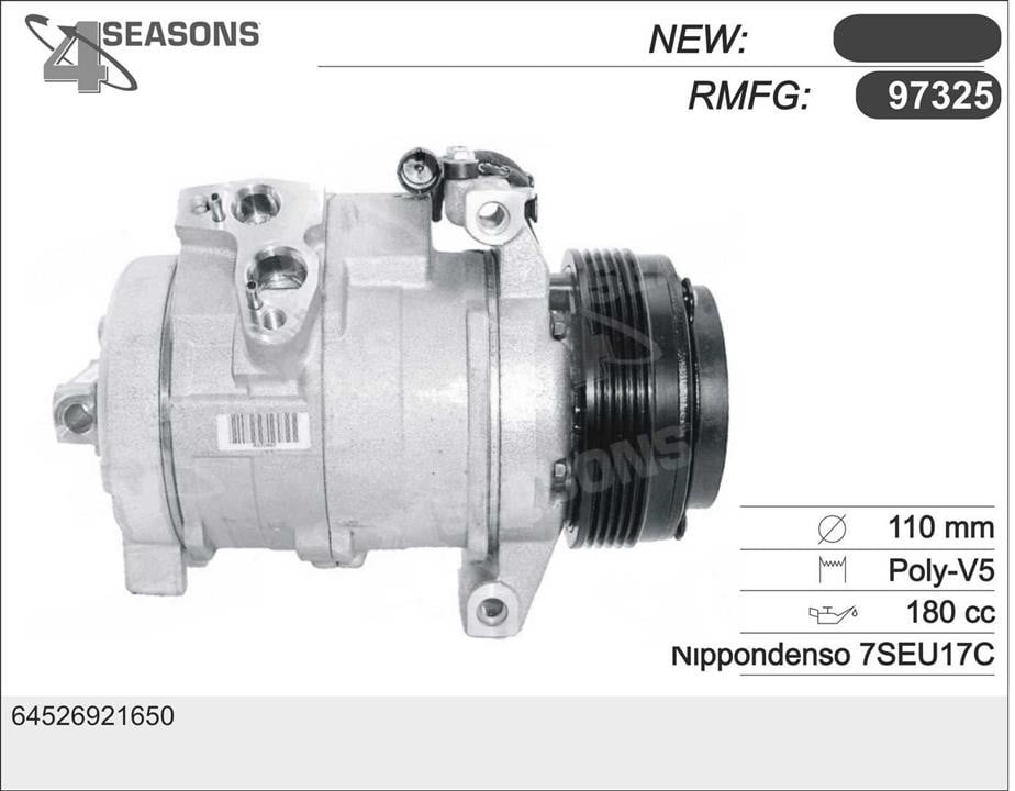 AHE 97325 Compressor, air conditioning 97325