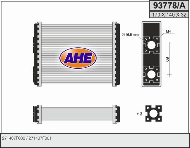 AHE 93778/A Heat exchanger, interior heating 93778A