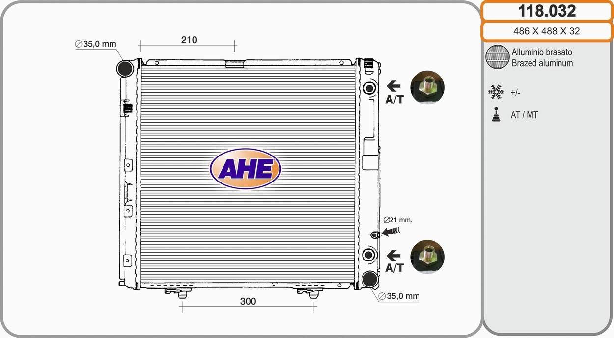 AHE 118.032 Radiator, engine cooling 118032