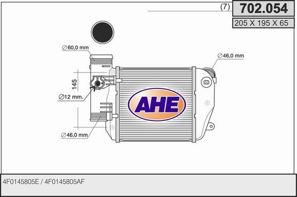 AHE 702.054 Intercooler, charger 702054
