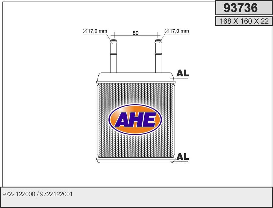 AHE 93736 Heat exchanger, interior heating 93736