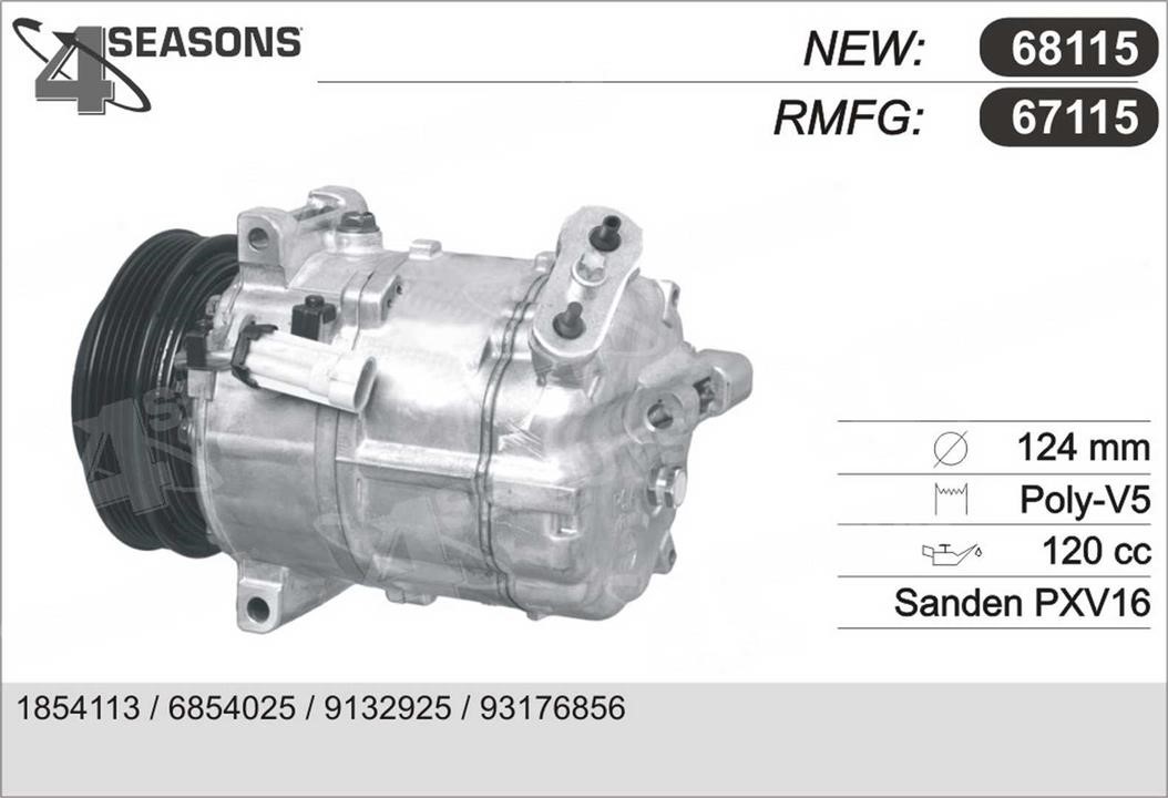 AHE 67115 Compressor, air conditioning 67115