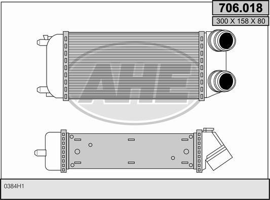 AHE 706018 Intercooler, charger 706018