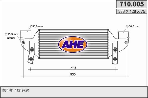 AHE 710.005 Intercooler, charger 710005