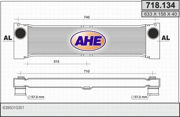 AHE 718.134 Intercooler, charger 718134