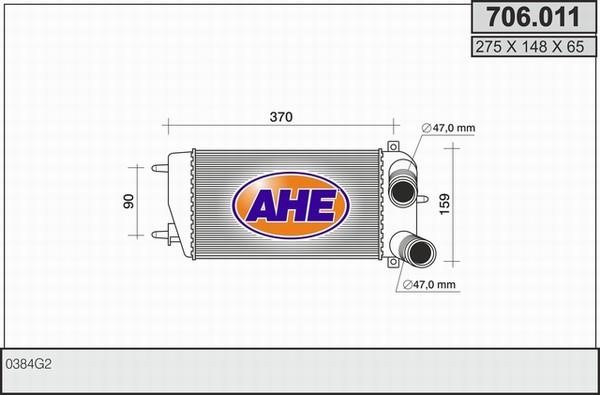 AHE 706.011 Intercooler, charger 706011