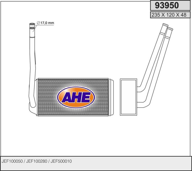 AHE 93950 Heat exchanger, interior heating 93950