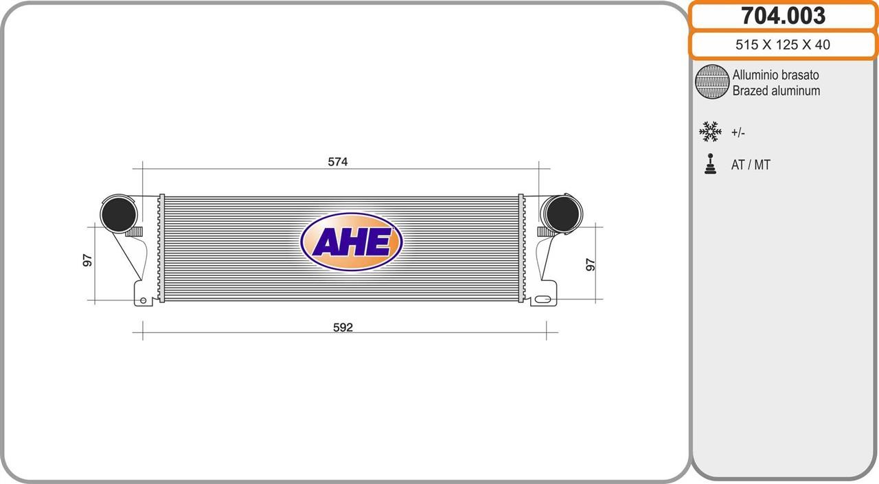 AHE 704.003 Intercooler, charger 704003
