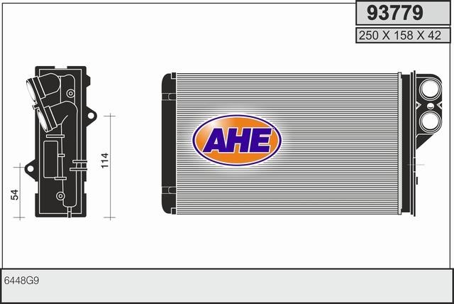 AHE 93779 Heat exchanger, interior heating 93779