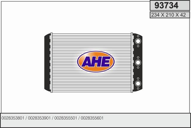 AHE 93734 Heat exchanger, interior heating 93734