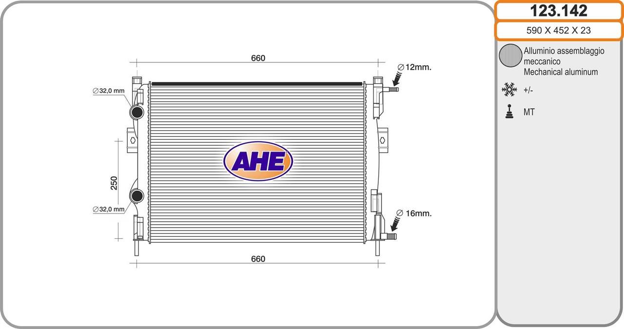 AHE 123.142 Radiator, engine cooling 123142