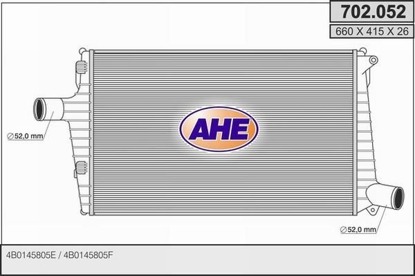 AHE 702.052 Intercooler, charger 702052