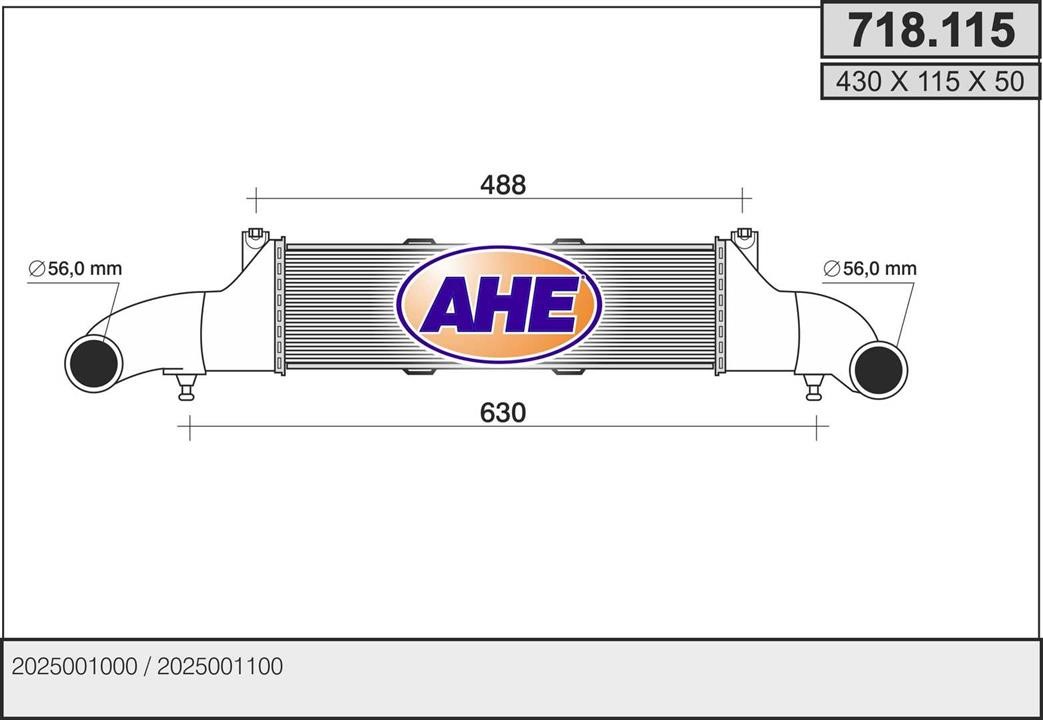 AHE 718.115 Intercooler, charger 718115
