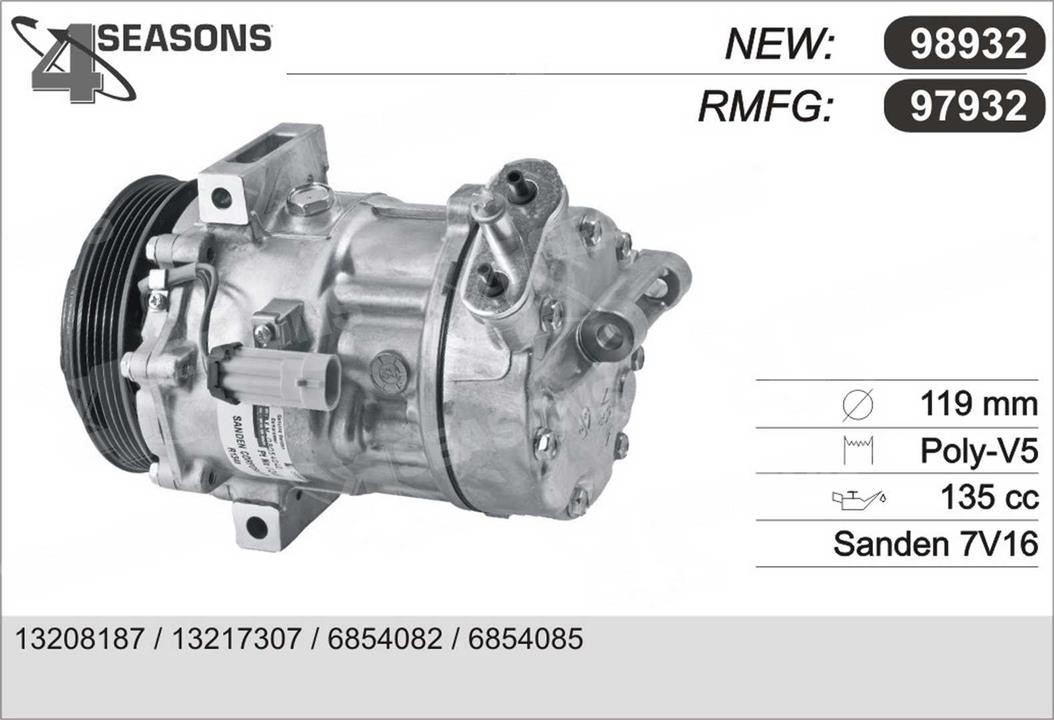 AHE 97932 Compressor, air conditioning 97932