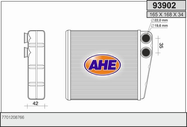 AHE 93902 Heat exchanger, interior heating 93902