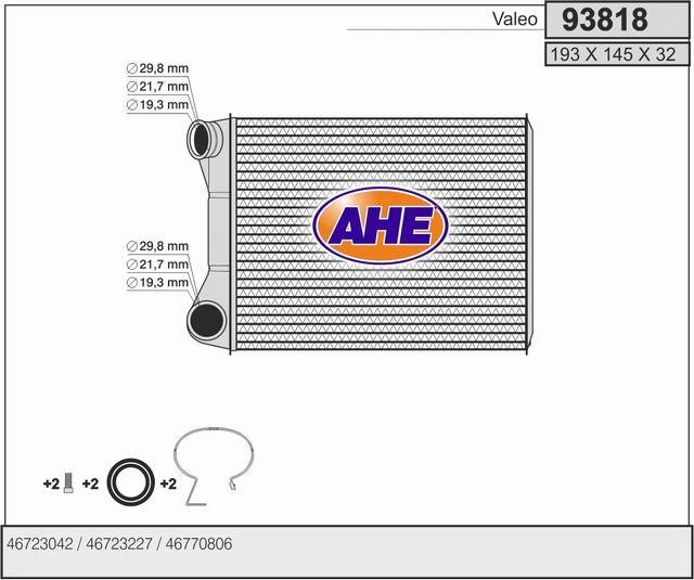 AHE 93818 Heat exchanger, interior heating 93818