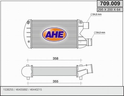 AHE 709.009 Intercooler, charger 709009