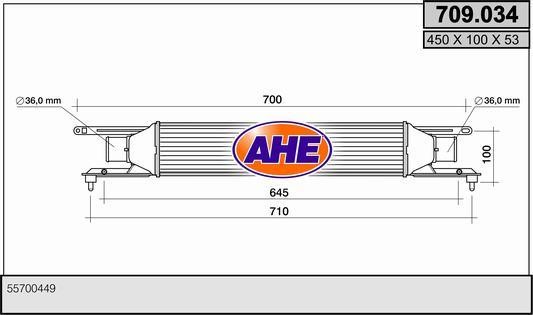 AHE 709.034 Intercooler, charger 709034