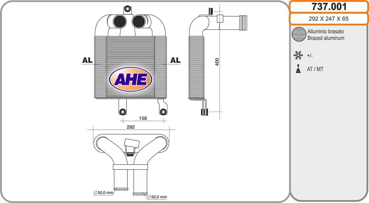 AHE 737.001 Intercooler, charger 737001