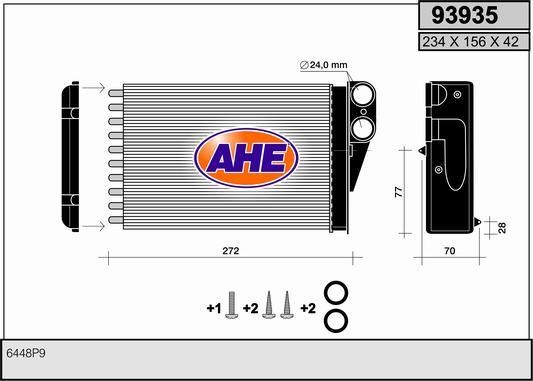 AHE 93935 Heat exchanger, interior heating 93935