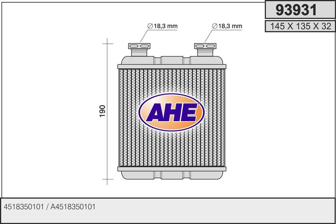 AHE 93931 Heat exchanger, interior heating 93931