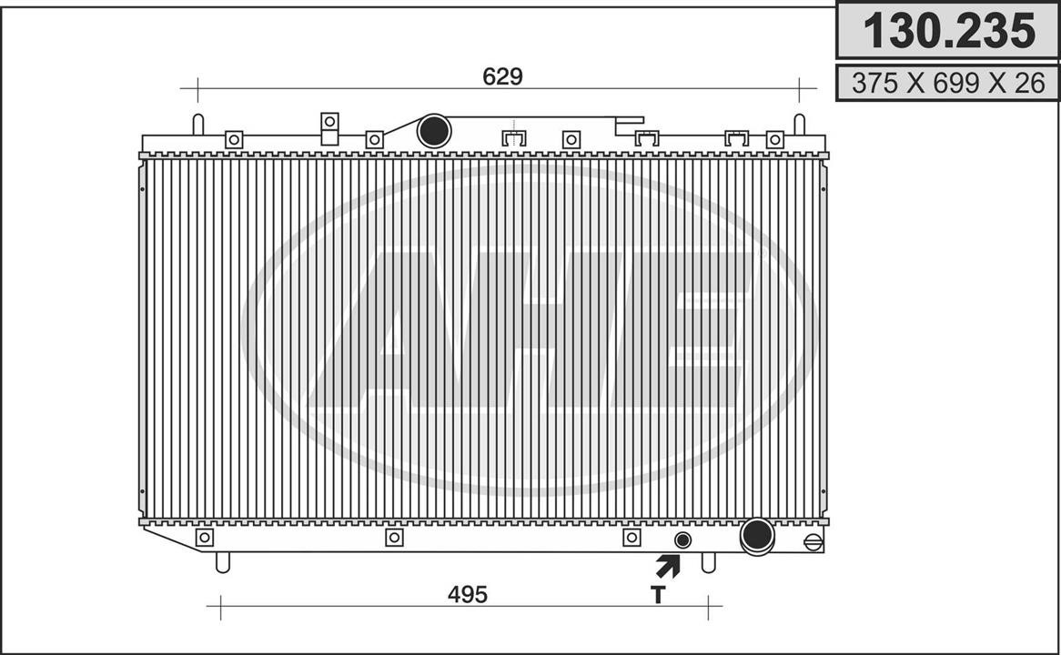 AHE 130.235 Radiator, engine cooling 130235