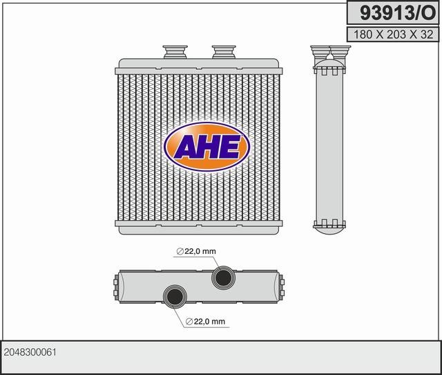 AHE 93913/O Heat exchanger, interior heating 93913O