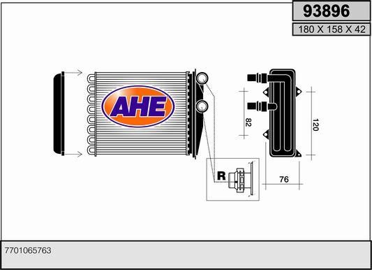 AHE 93896 Heat exchanger, interior heating 93896