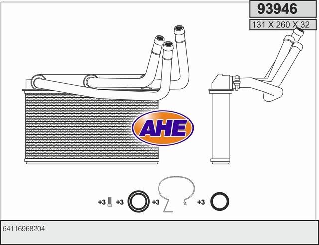 AHE 93946 Heat exchanger, interior heating 93946